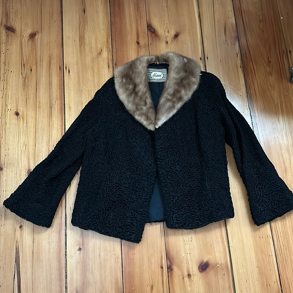 Vintage fur collar jacket